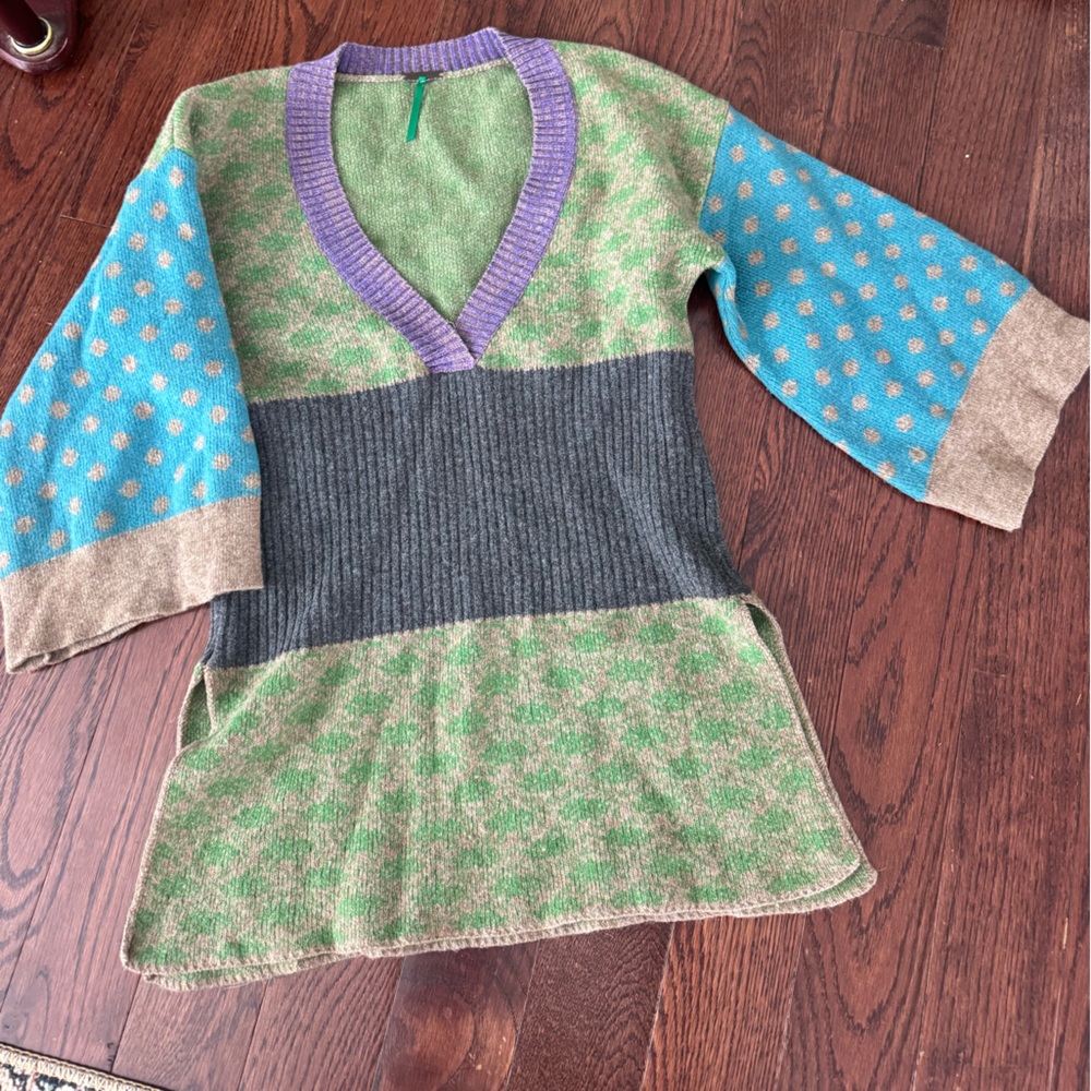 Wool Multicolor Knit Sweater - image 2